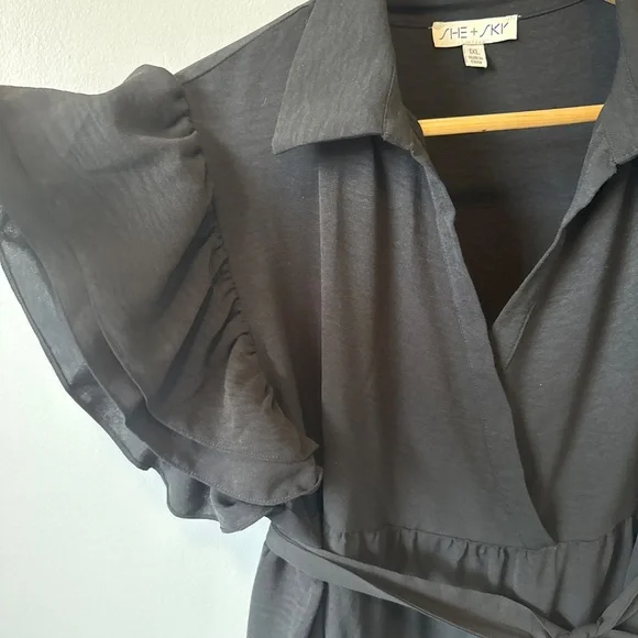 SHE+SKY Black ruffle dress - Picture 3 of 8